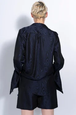 NAVY EMBROIDERED PYJAMA SHIRT