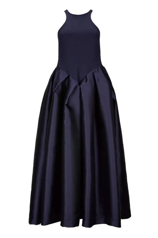 NAVY FULL SKIRT TANK TOP DRESS