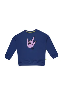 NAVY HAND PRINT SWEATSHIRT