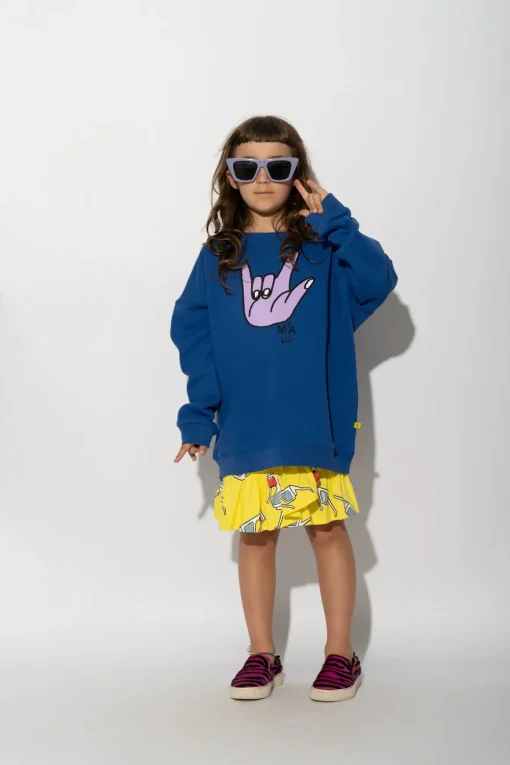 NAVY HAND PRINT SWEATSHIRT