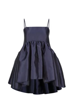NAVY STRAPPY PUFF TOP