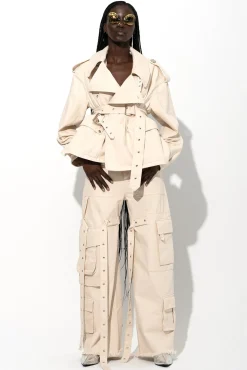 OFF-WHITE CROPPED TRENCH COAT