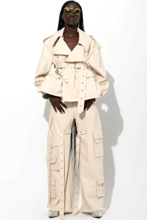 OFF-WHITE CROPPED TRENCH COAT
