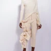 OFF-WHITE DRAPED JUMPER IN MERINO KNIT