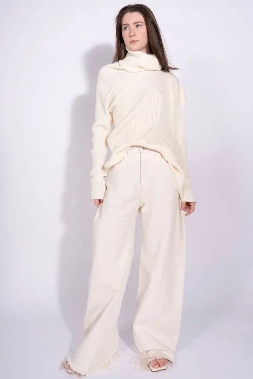 OFF-WHITE DRAPED TURTLENECK JUMPER