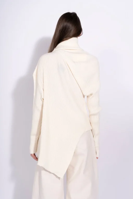 OFF-WHITE DRAPED TURTLENECK JUMPER