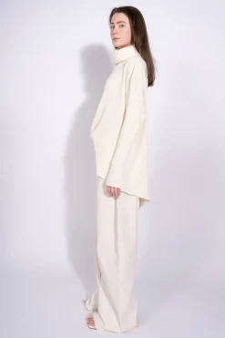 OFF-WHITE DRAPED TURTLENECK JUMPER