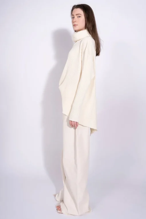 OFF-WHITE DRAPED TURTLENECK JUMPER