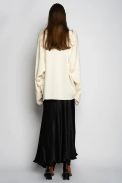 OFF-WHITE MERINO DECONSTRUCTED CARDIGAN