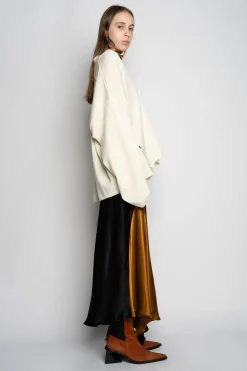 OFF-WHITE MERINO DECONSTRUCTED CARDIGAN