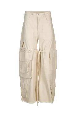 OFF-WHITE MULTI POCKET CARGO TROUSERS