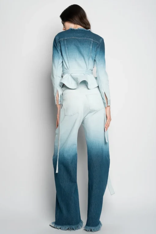 OMBRE DENIM BLUE BOYFRIEND JEANS WITH BELTS