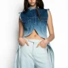 OMBRE DENIM BLUE PUSHED-BACK VEST