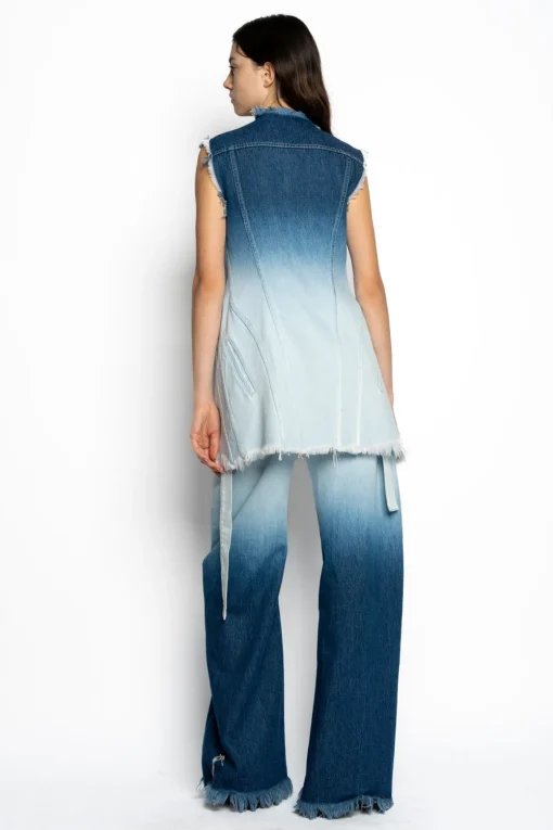 OMBRE DENIM BLUE PUSHED-BACK VEST