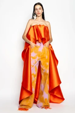 ORANGE AND PINK TIE DYE BOYFRIEND TROUSERS