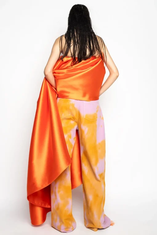 ORANGE AND PINK TIE DYE BOYFRIEND TROUSERS