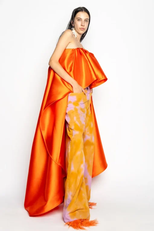 ORANGE AND PINK TIE DYE BOYFRIEND TROUSERS