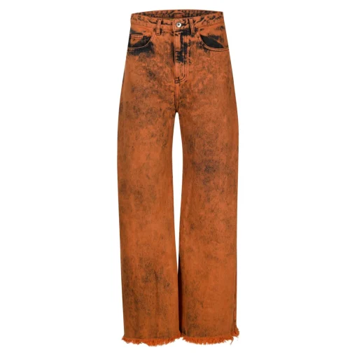 ORANGE DENIM BOYFRIEND TROUSERS