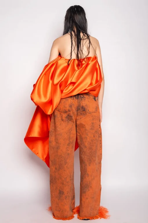 ORANGE DENIM BOYFRIEND TROUSERS