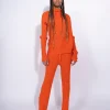 ORANGE DRAPED JUMPER IN MERINO KNIT