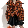 ORANGE FLORAL M'A PUFFER JACKET