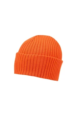 ORANGE MERINO KNIT BEANIE