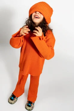 ORANGE MERINO KNIT BEANIE