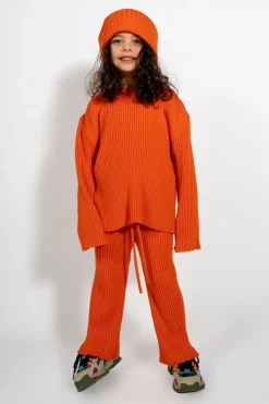ORANGE MERINO KNIT TROUSERS