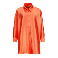 ORANGE SATIN OVERSIZED SHIRT