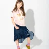 PINK AND BEIGE SPLATTERED LOGO T-SHIRT