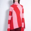 PINK AND RED DRAPED JUMPER