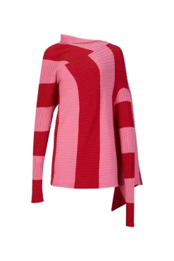 PINK AND RED DRAPED JUMPER