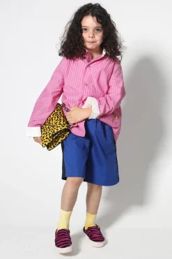 PINK AND WHITE STRIPED LOOSE SHIRT