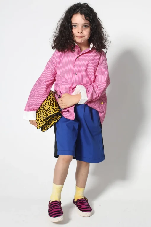 PINK AND WHITE STRIPED LOOSE SHIRT