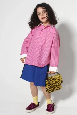 PINK AND WHITE STRIPED LOOSE SHIRT