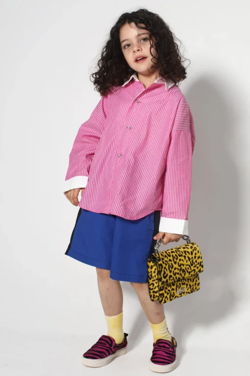 PINK AND WHITE STRIPED LOOSE SHIRT