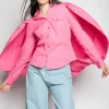 PINK BALLON SLEEVE SHIRT