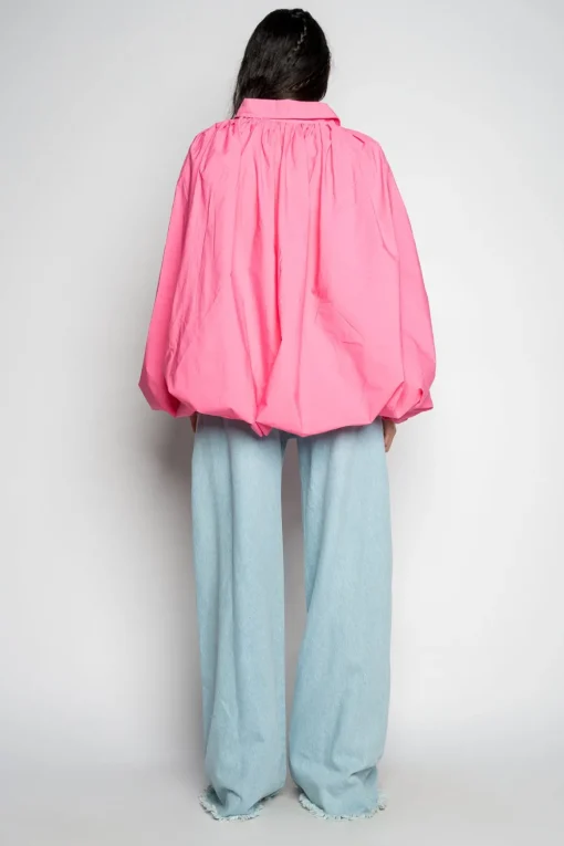 PINK BALLON SLEEVE SHIRT
