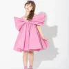 PINK BOW TAFFETA DRESS
