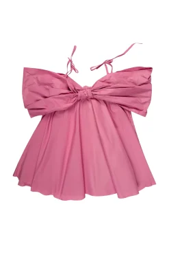 PINK BOW TAFFETA DRESS