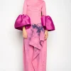 PINK BOYFRIEND TROUSERS WITH BIG BOW