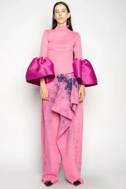 PINK BOYFRIEND TROUSERS WITH BIG BOW