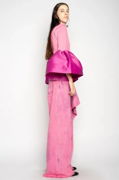 PINK BOYFRIEND TROUSERS WITH BIG BOW