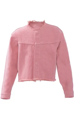 PINK COLLARLESS JACKET