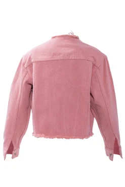 PINK COLLARLESS JACKET