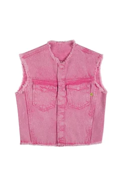 PINK COLLARLESS VEST