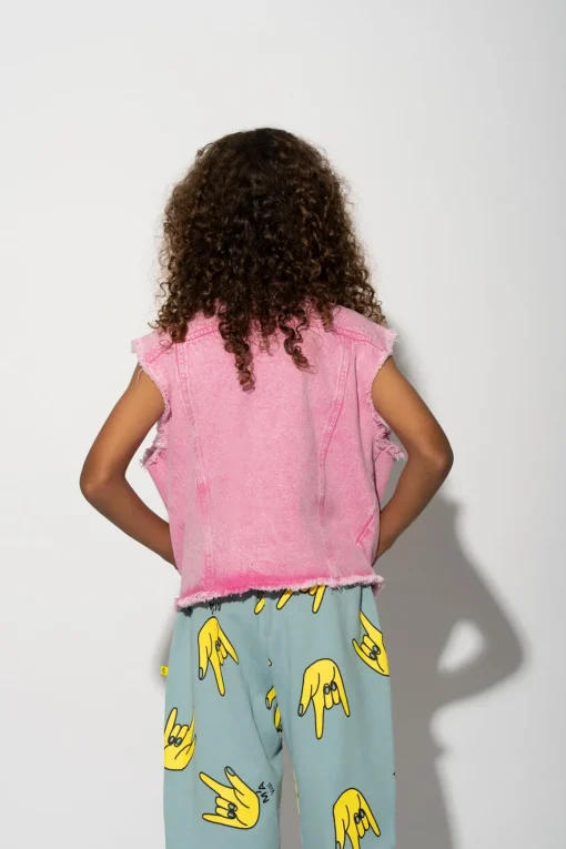 PINK COLLARLESS VEST