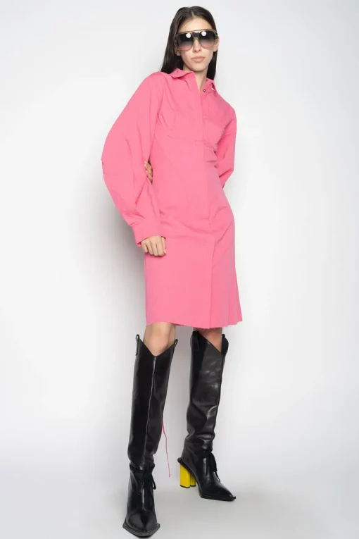 PINK CORSET FITTED DRESS