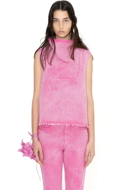 PINK COWL NECK TOP