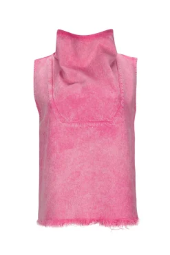 PINK COWL NECK TOP